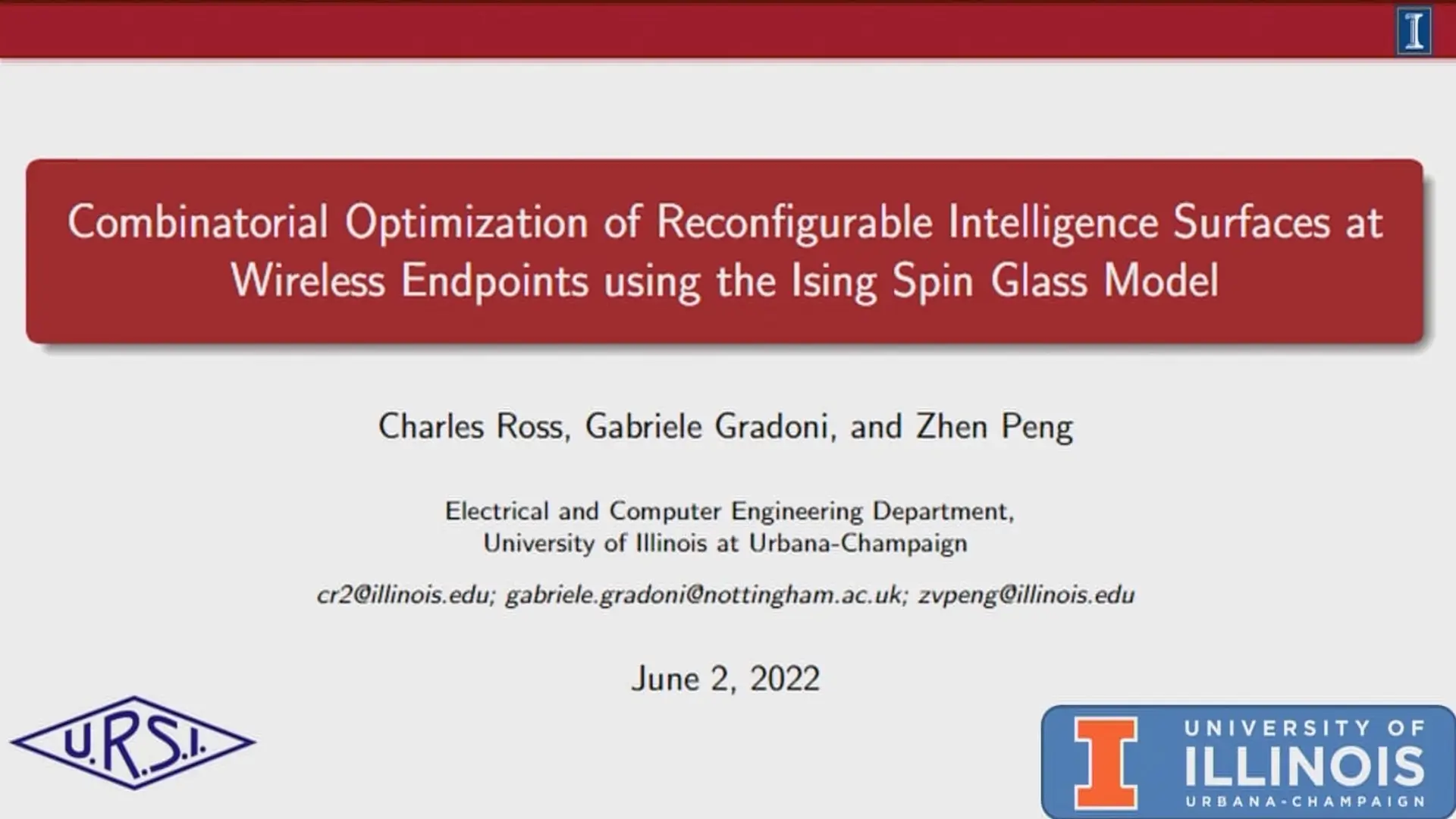 Combinatorial Optimization of Reconfigurable Intelligent Surfaces at Wireless Endpoints using the Ising Spin Glass Model