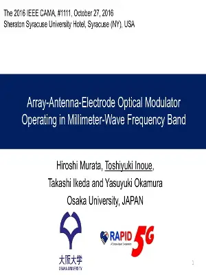 Array Antenna Electrode Optical Modulator Operating in Millimeter Wave Frequency Band