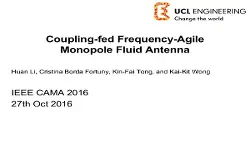Coupling-fed Frequency Agile Monopole Fluid Antenna