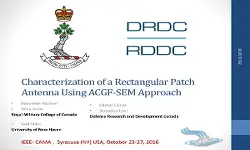 Characterization of a Rectangular Patch Antenna Using ACGF SEM Approach