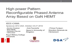 High power Pattern Reconfigurable Phased Antenna Array Based on GaNHEMT