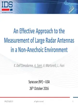 An Effective Approach to the Measurement of Large Radar Antennas in a Non Anechoic Environment