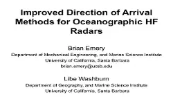 Improved Direction of Arrival Methods for Oceanographic HF Radars