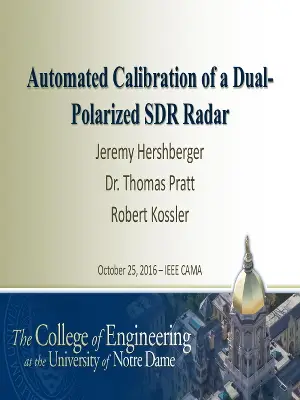 Automated Calibration of a Dual Polarized SDR Radar