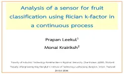 Analysis of a sensor for fruit classification using Riciank factor in a continuous process