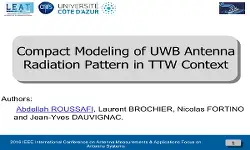 Compact Modeling of UWB Antenna Radiation Pattern in TTW Context