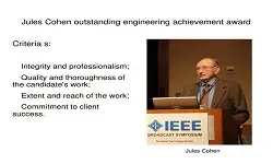 Jules Cohen outstanding engineering achievement award Slides