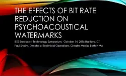 The Effects of Bit Rate Reduction on Psychoacoustical Watermarks Slides