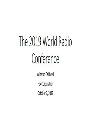 The 2019 World Radio Conference Slides