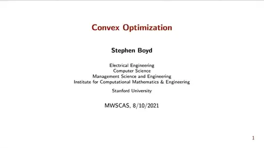 Convex Optimization