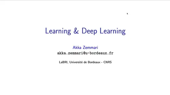 Learning and Deep Learning