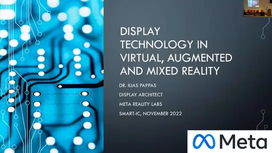 Display technology in virtual, augmented and mixed reality