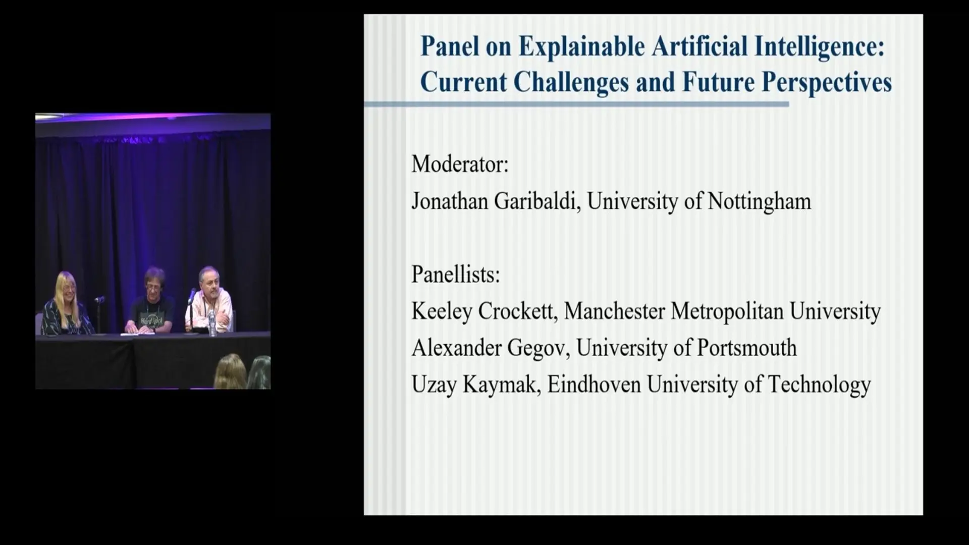 PANEL:  “Explainable AI: Current Challenges and Future Perspectives” 