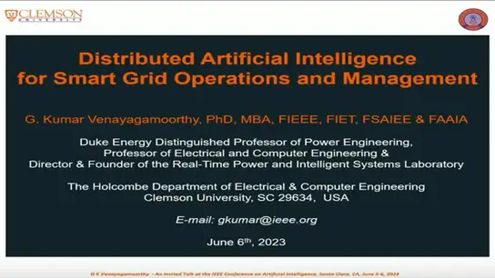 Distributed Artificial Intelligence for Smart Grid Operations and Management