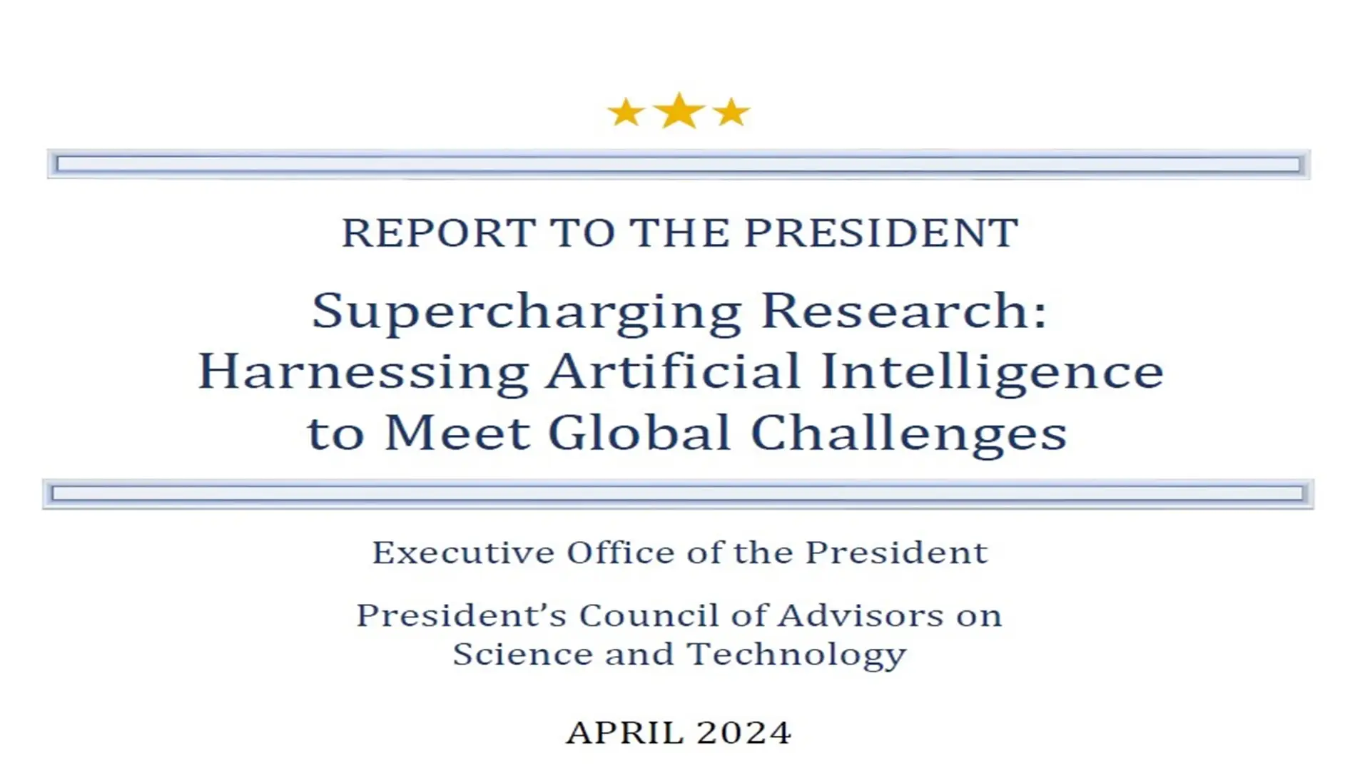 Supercharging Research:
Harnessing Artificial Intelligence
to Meet Global Challenges