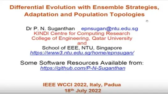 Tutorial - Differential Evolution with Ensembles, Adaptations and Topologies