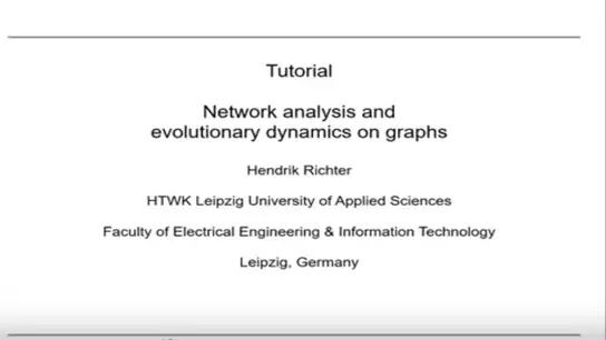 Tutorial - Network Analysis and Evolutionary Dynamics on Graphs