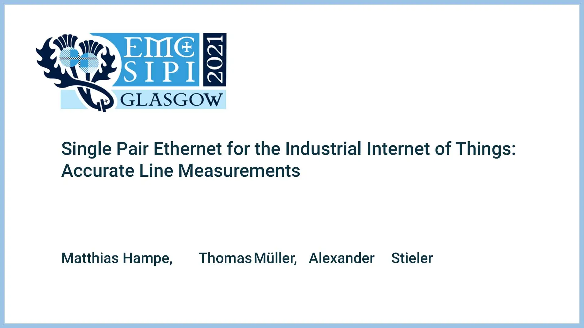 Single Pair Ethernet for the Industrial Internet of Things: Accurate Line Measurements