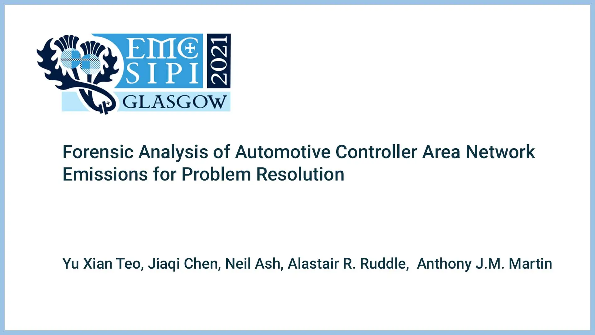 Forensic Analysis of Automotive Controller Area Network Emissions for Problem Resolution