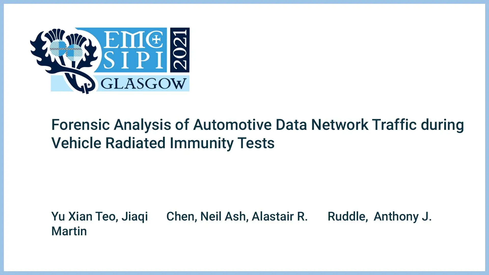 Forensic Analysis of Automotive Data Network Traffic during Vehicle Radiated Immunity Tests