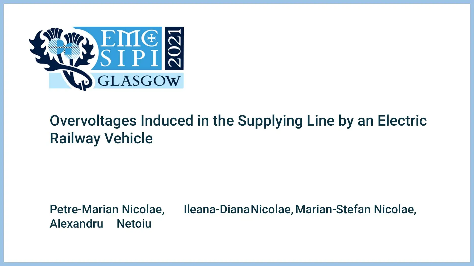 Overvoltages Induced in the Supplying Line by an Electric Railway Vehicle