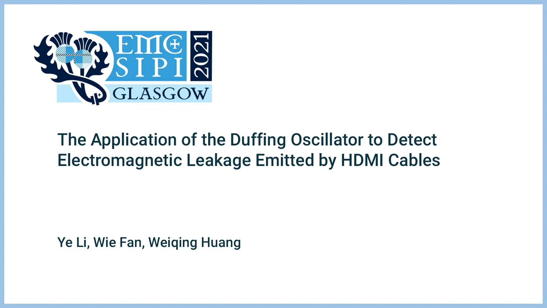 The Application of the Duffing Oscillator to Detect Electromagnetic Leakage Emitted by HDMI Cables