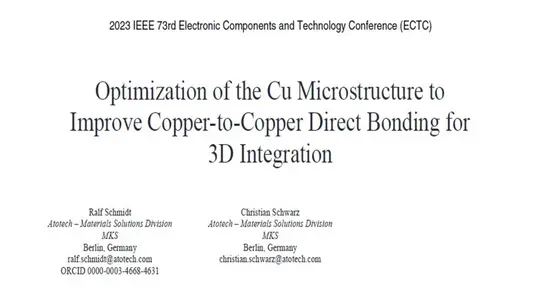 ECTC 2023 Outstanding Interactive Presentation Paper 