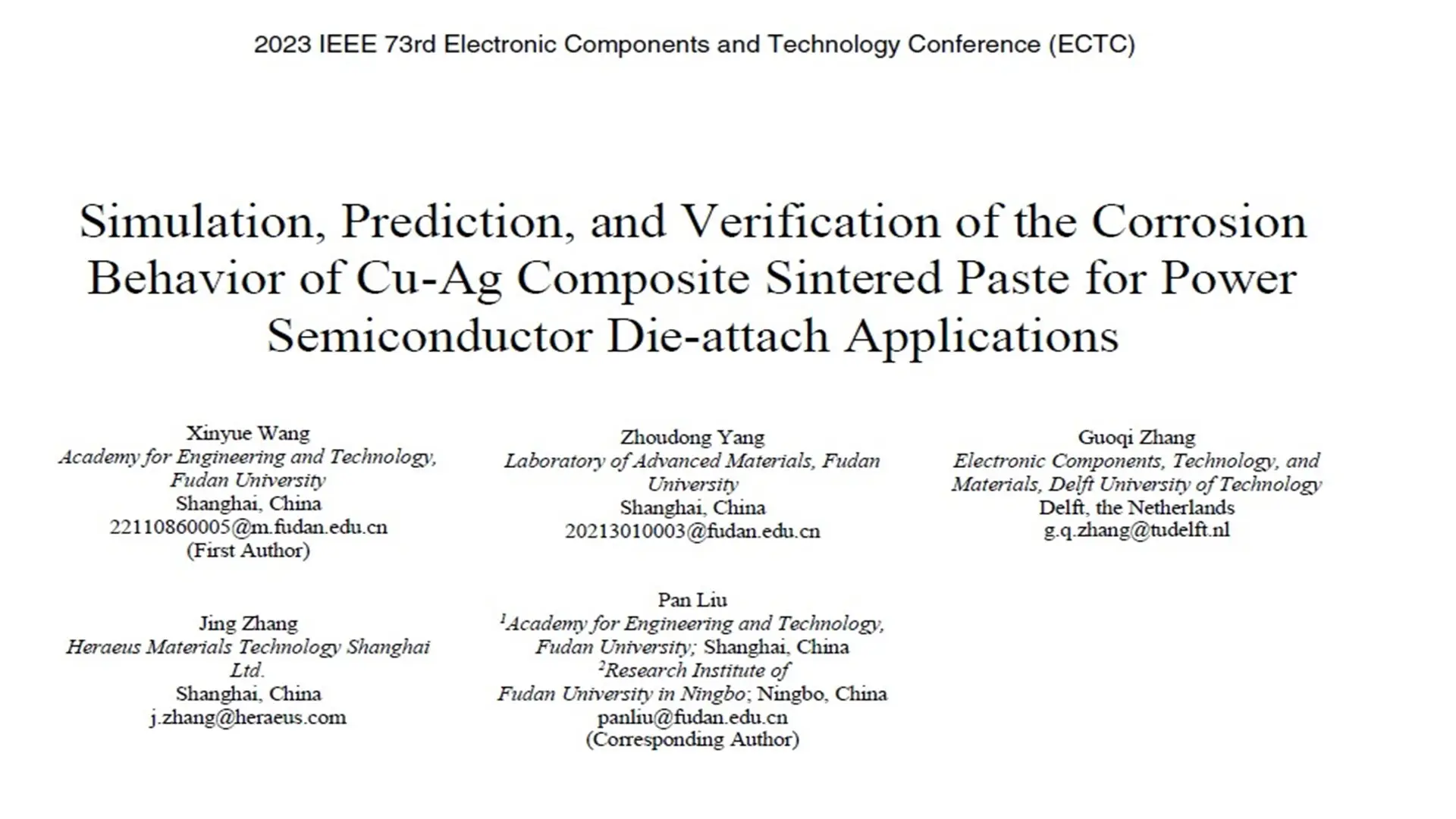 ECTC 2023 TI Best IP Student Award