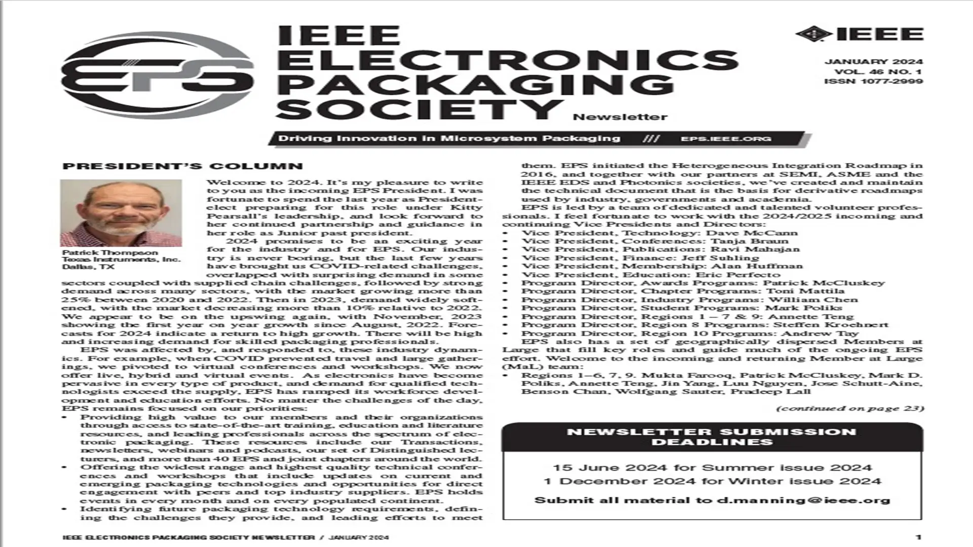 Electronics Packaging Society Newsletter Summer 2024