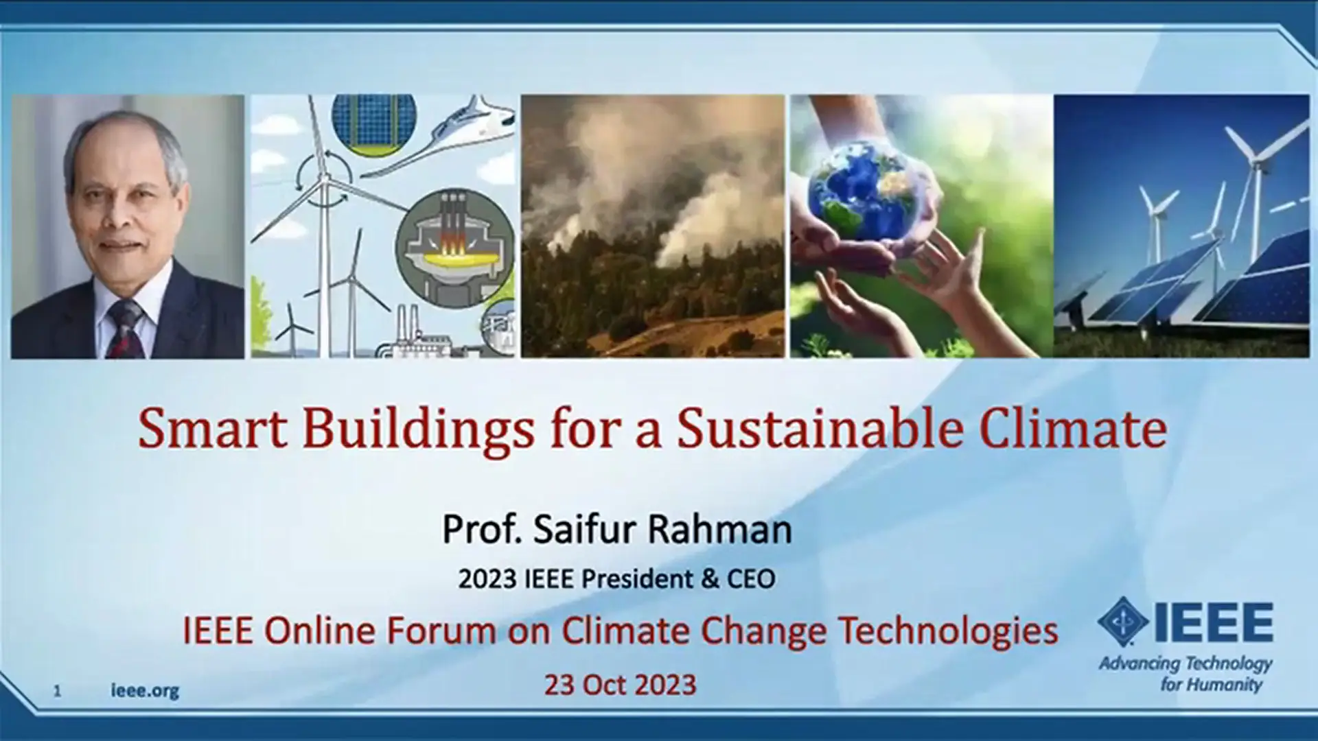 IEEE OFCCT 2023: Keynote 1.1: Sensing and Automation Technologies in Smart Buildings for a Sustainable Climate