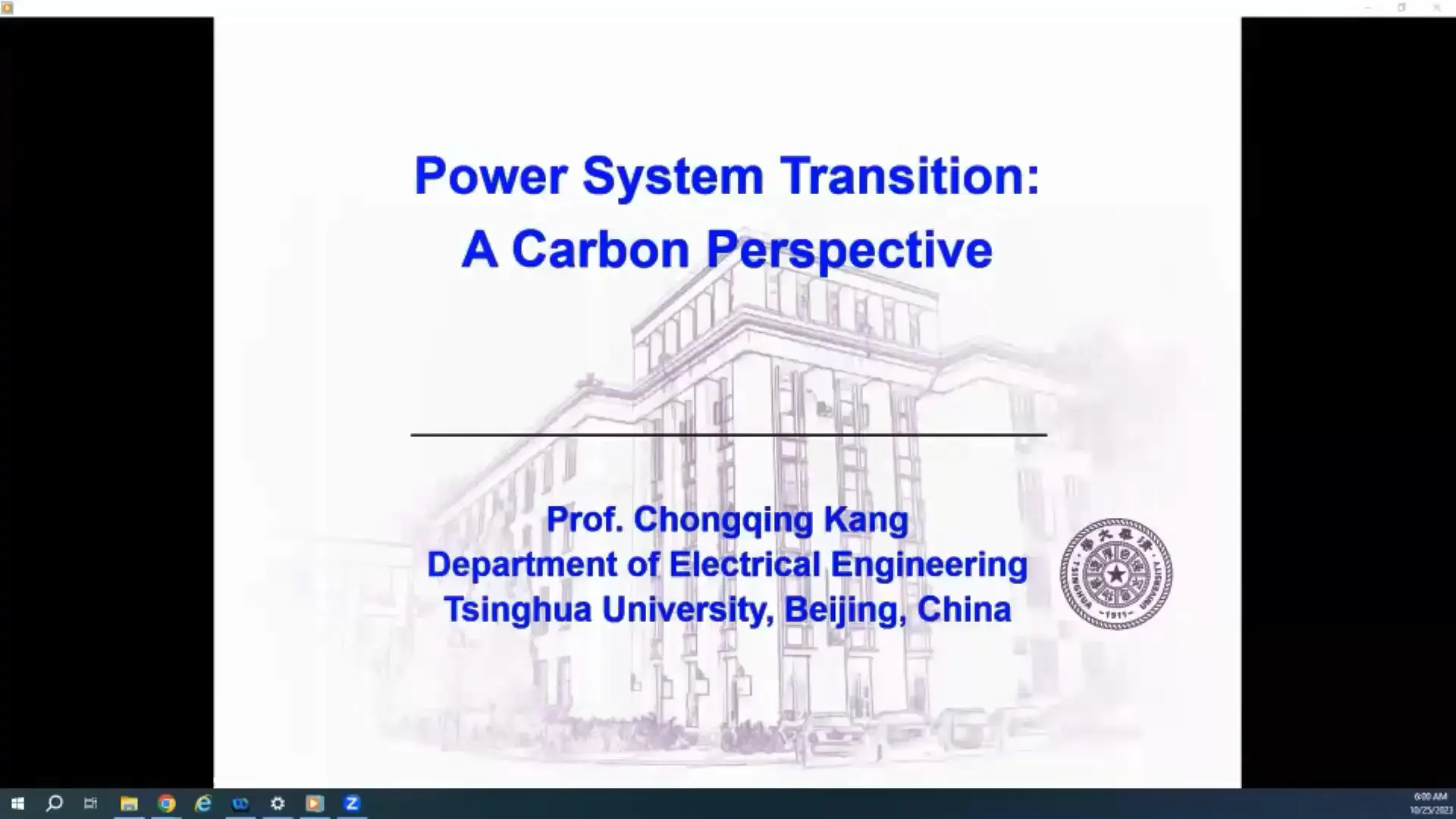 IEEE OFCCT 2023: Keynote 2.3: Power System Transition: A Carbon Perspective