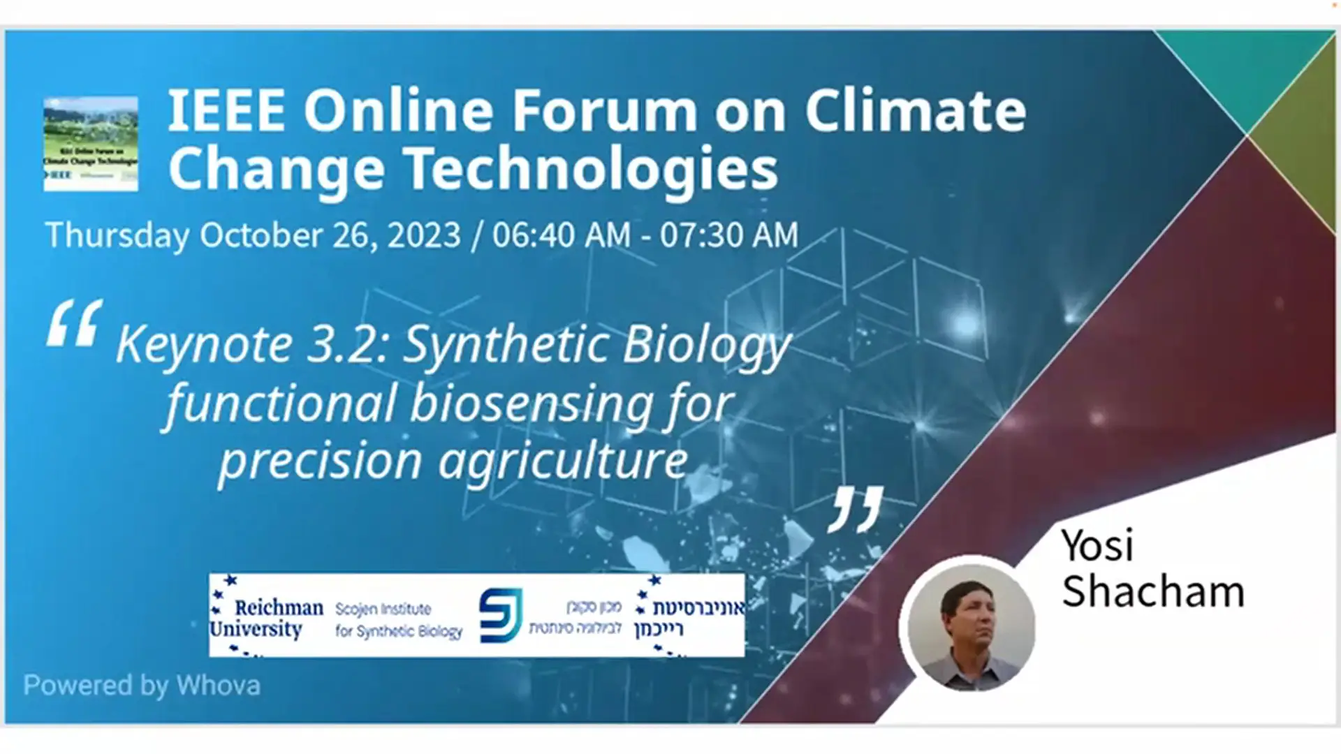 IEEE OFCCT 2023: Keynote 3.2: Synthetic Biology Functional Biosensing for Precision Agriculture