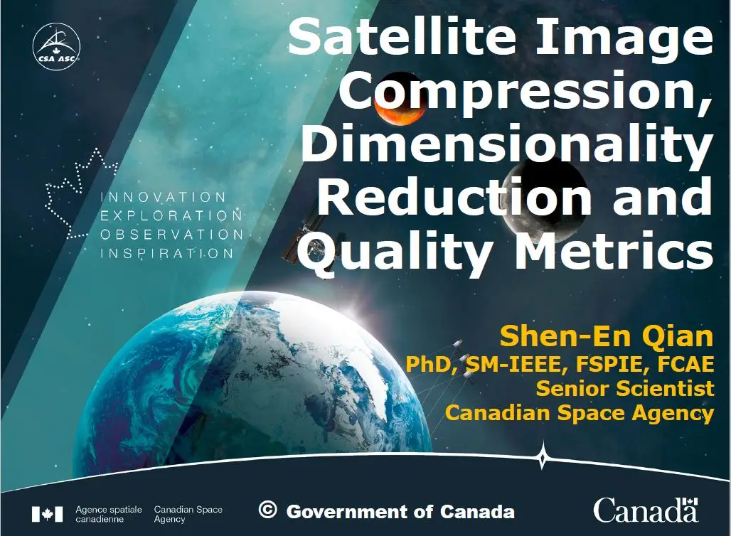 Satellite Image Compression, Dimensionality Reduction and Quality Metrics