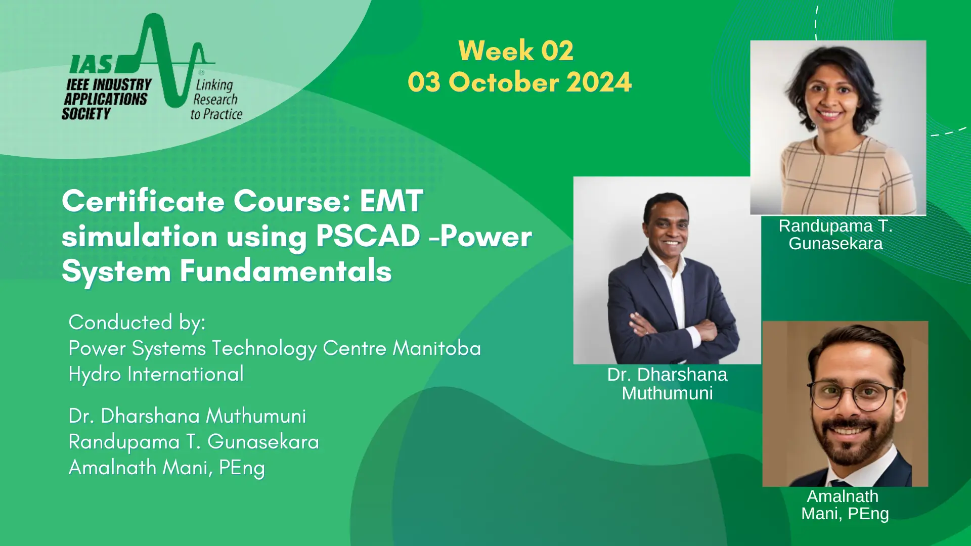 Week 02 IAS Certificate Course: EMT Simulation using PSCAD -Power System Fundamentals