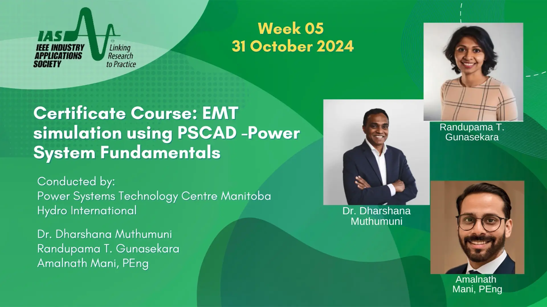 Week 05 IAS Certificate Course: EMT simulation using PSCAD -Power System Fundamentals