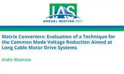 Matrix Converters: Evaluation of a Technique for the Common Mode Voltage Reduction Aimed at Long Cable Motor Drive Systems
