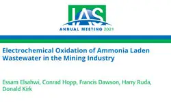 Electrochemical Oxidation of Ammonia Laden Wastewater in the Mining Industry
