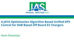 A JAYA Optimization Algorithm Based Unified DPS Control for DAB Based Off Board EV Chargers