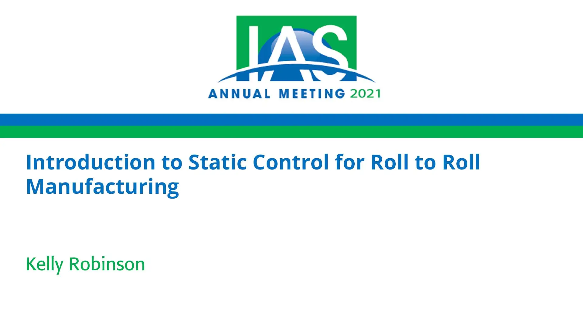 Introduction to Static Control for Roll to Roll Manufacturing