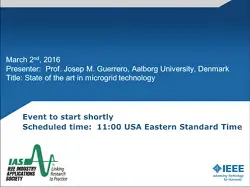 IAS Webinar Series -State of the Art in Microgrid Technology