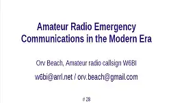 Amateur Radio Emergency Communications in the Modern Era