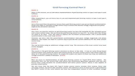 C2: Grid Forming Control: Part 2 Transcript