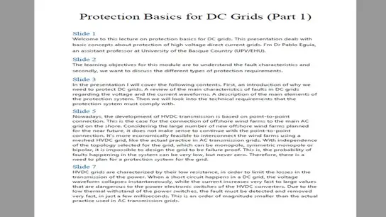 C3: Protection Basics for DC Grids: Part 1 Transcript