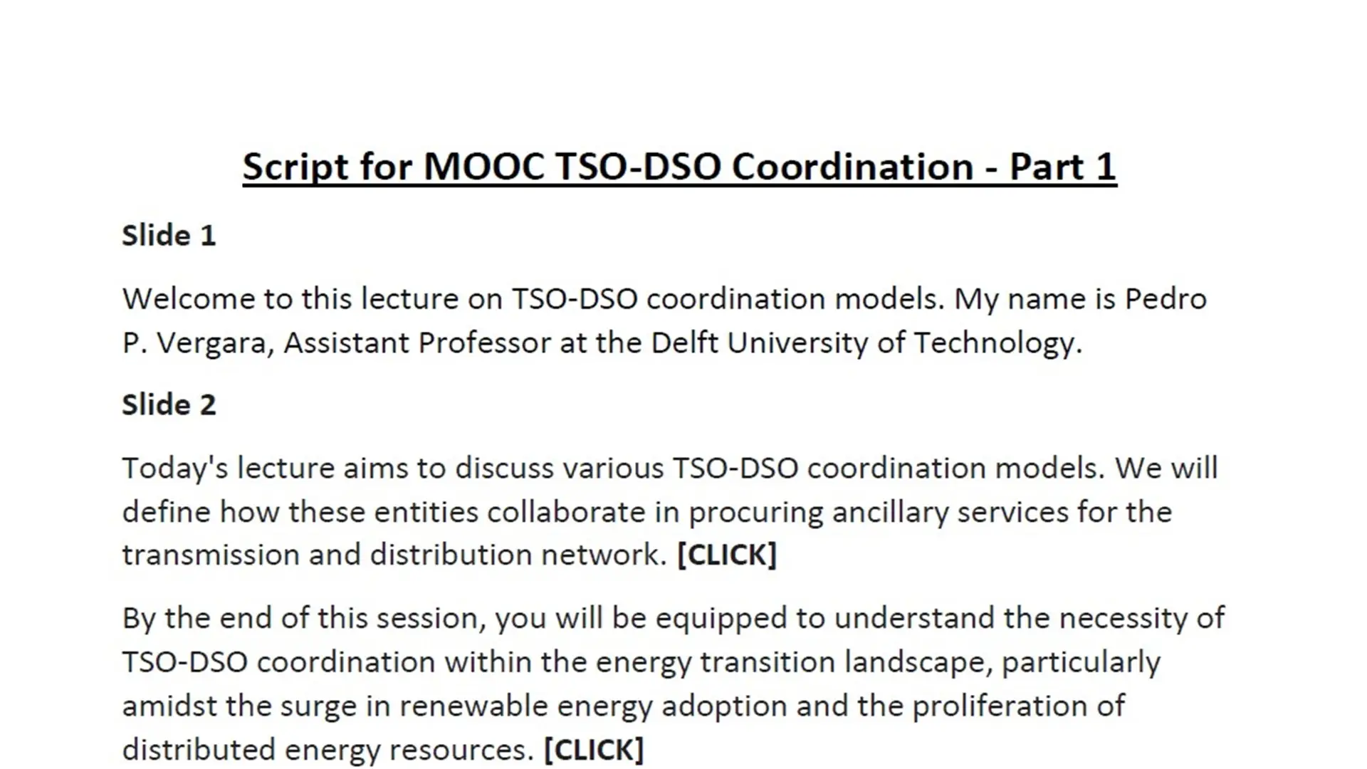 C4:TSO-DSO Coordination Models Part 1 Transcript