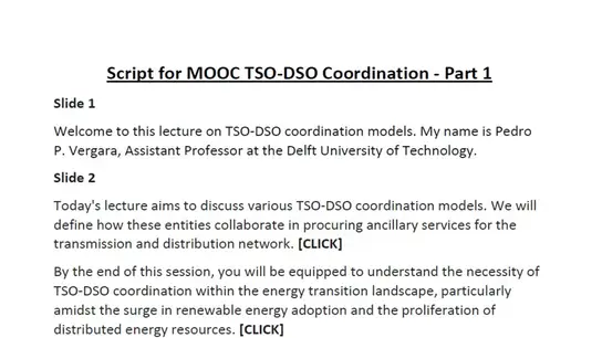 C4:TSO-DSO Coordination Models Part 1 Transcript