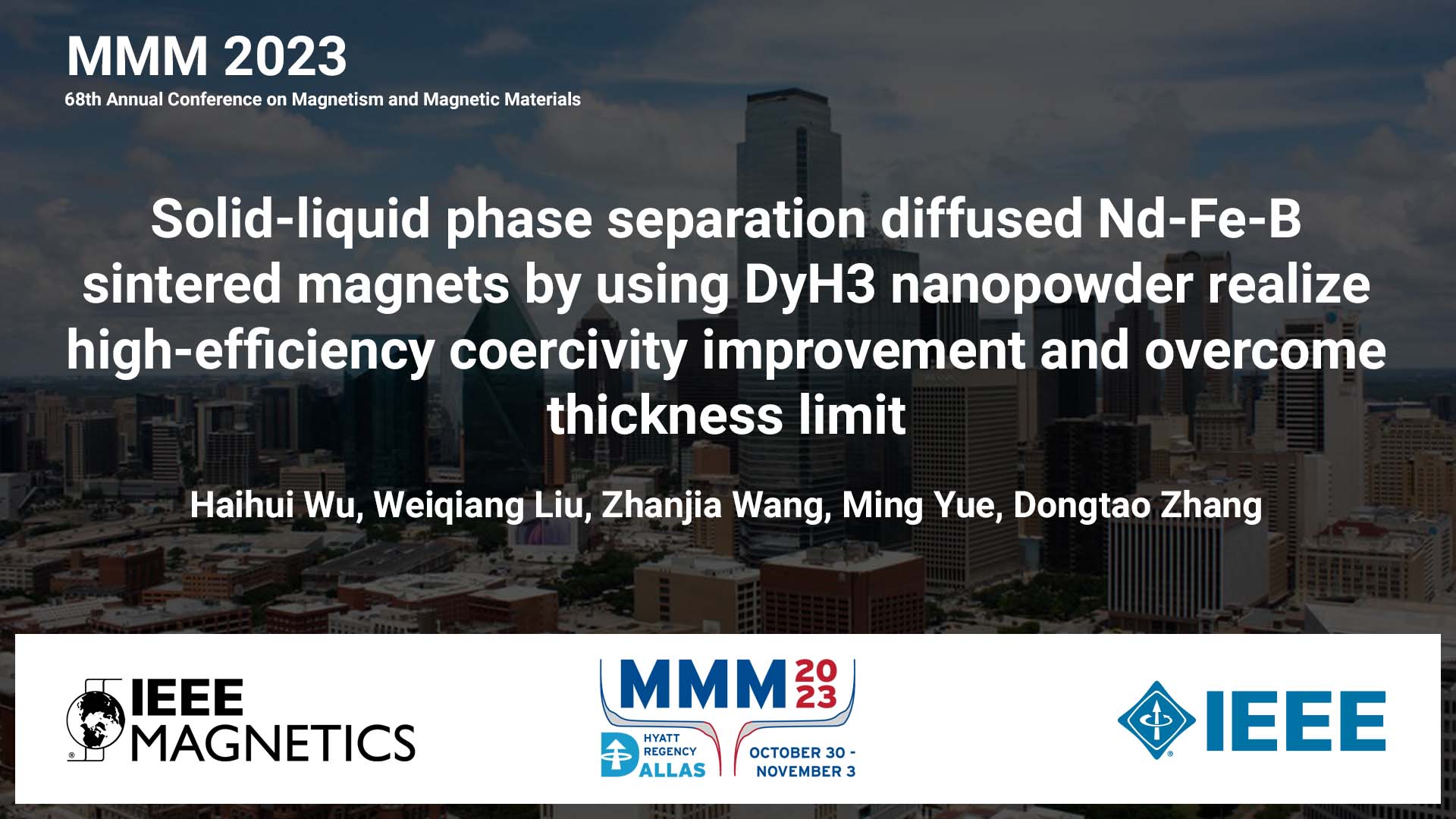 VP3-01: Solid-liquid Phase Separation Diffused Nd-Fe-B Sintered Magnets ...