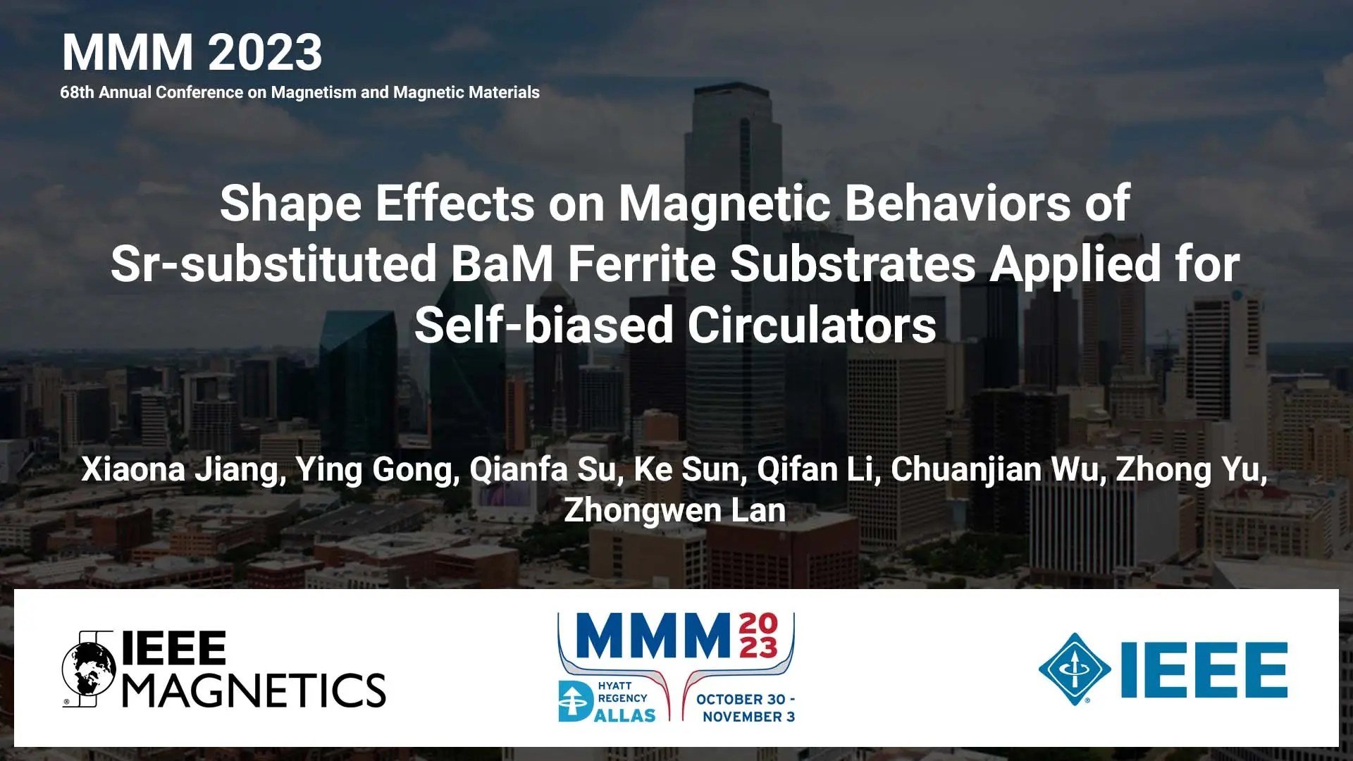 VP10-02: Shape Effects on Magnetic Behaviors of Sr-substituted BaM Ferrite Substrates Applied for Self-biased Circulators