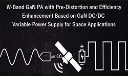 W Band GaN PA with Pre Distortion and Efficiency Enhancement Based on GaN DC/DC Variable Power Supply for Space Applications