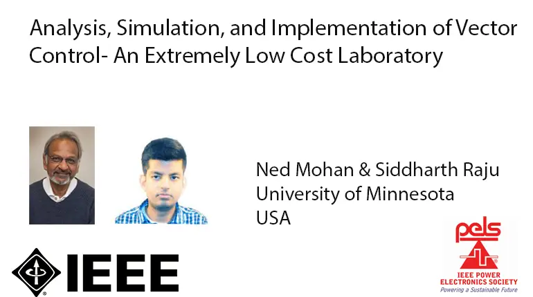 Analysis-Simulation and Implementation of Vector Control. An Extremely Low Cost Laboratory-Video