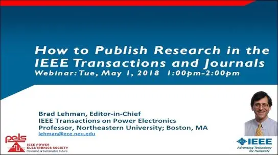 How to publish research in the IEEE Transactions and Journals Video